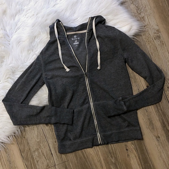 NEW SO Lounge Life Charcoal Gray Full Zip Hoodie - Picture 2 of 8